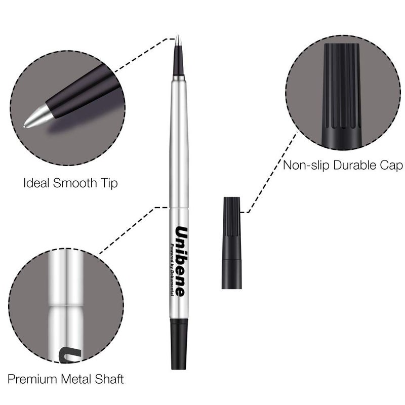 Unibene Parker Compatible Rollerball Refill 6 Pack, 0.7mm Medium Point - Blue, Smooth Writing Replaceable German Gel Ink Pen Refills for IM Sonnet Urban Pens - Image 2